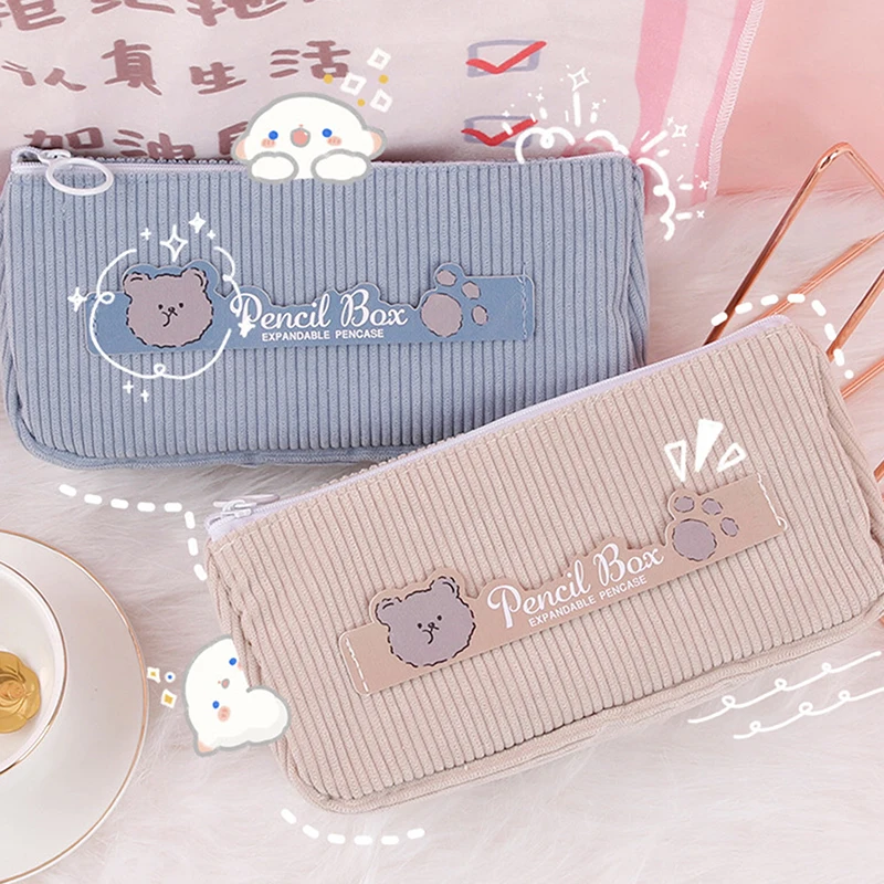 lápices Kawaii gran capacidad, bolsa de PANA con cremallera, suministros escolares coreanos, estuche escolar|Estuches escolares| - AliExpress