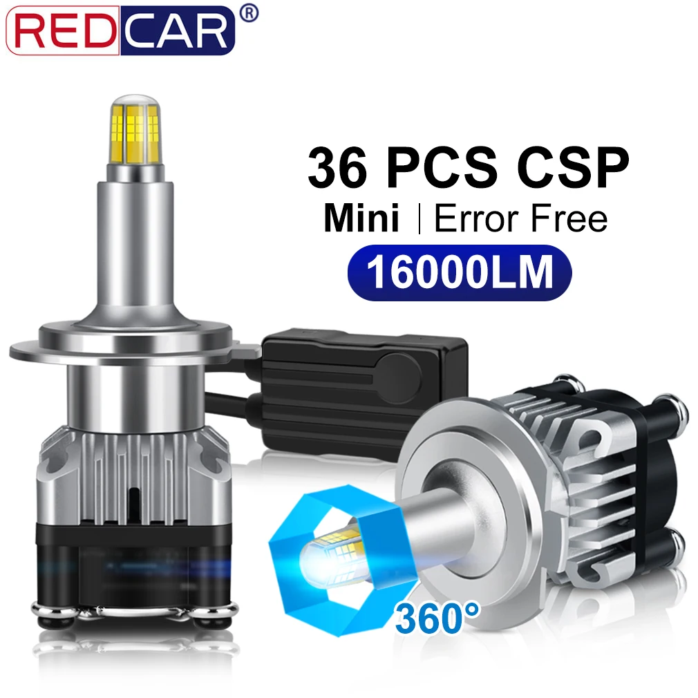 2 шт. Автомобильные светодиодные лампы 36SMD CSP 9005 лм H1 H7 H11 H3 9006 HB3 360 HB4 52 Вт|Передние
