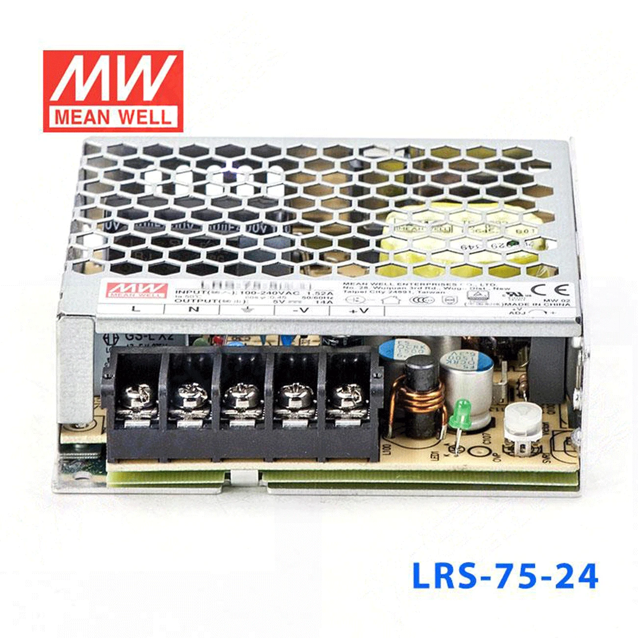(Только 11 11) Среднее хорошее LRS-75-24 (5 шт.) 24 В 3.2A meanwell LRS-75 76 8 Вт одиночный выходной
