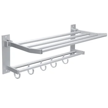 

Wall Mounted Rack Set 40x21cm Multi Functional Space Aluminium Rack Bathroom Shower Hanging Towel Rack