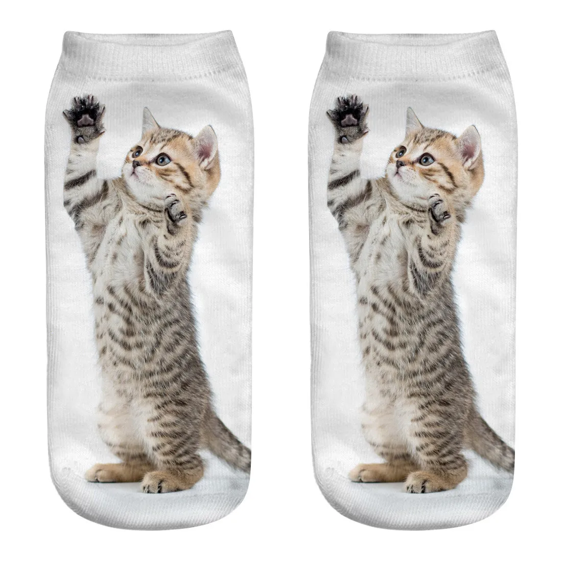 Горячая Распродажа, Носки с рисунком кота,, 3D сублимированные эластичные, новинка, сумасшедшие крутые носки для подарков, L501010 - Цвет: H