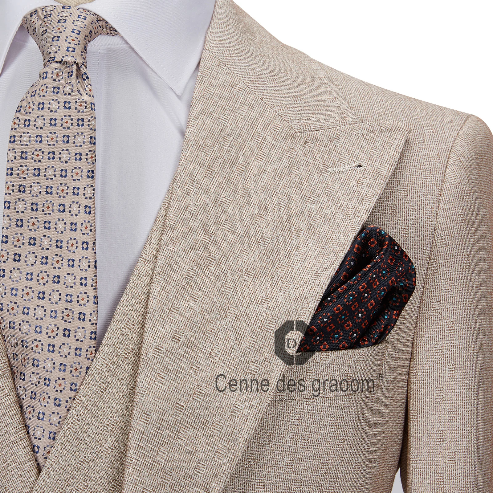 Cenne Des Graoom New Men Suits Set Tailor-Made Clothes Costume Homme Tuxedos Wedding Dress Casual Blazer Jacket Vest Pants TA-V 2