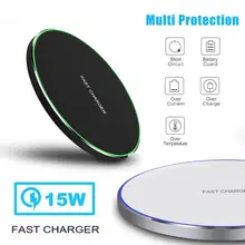 15W Qi Wireless Charger สำหรับ iPhone X XS MAX XR 8 PLUS Fast CHARGING สำหรับ Samsung S8 S9 PLUS หมายเหตุ 9 8 USB Charger Pad(China)