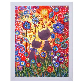 

New style with frame colorful aesthetic decorative painting irregular diamond painting crystal diamond Decal