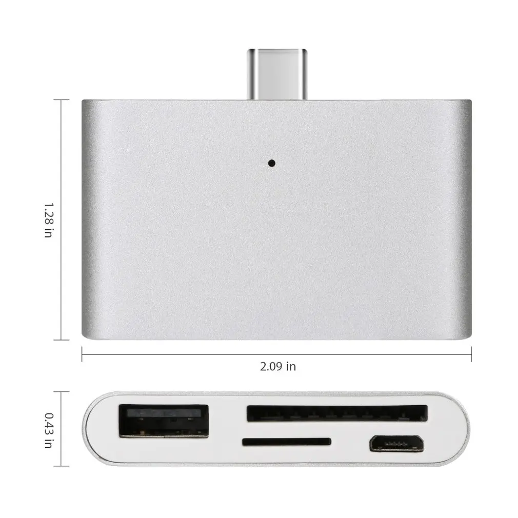 Небольшой Размеры Многофункциональный Тип C устройство для чтения карт USB C OTG USB Hub устройство для считывания с tf-карт 4 в 1 взаимный обмен данными между компьютером и периферийными устройствами 3,1 с микро-адаптер