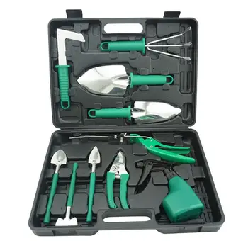 

10 Pcs Hand Tools Plastic Handle Practical Stainless Steel Gardening Tool Set Shovel Sprayer Rake For Garden Flowerpot