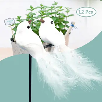 

12 Pcs Artificial Foam Feather Simulation Bird with Clips for Christmas Tree Dec High Quality and Brand New