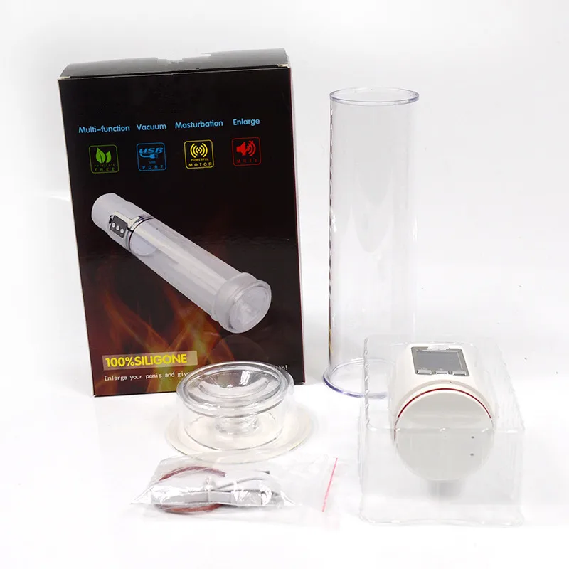 Penis Pump Enlargement LED Liquid Crystal USB Rechargeable Automatic Electric Penis Extender Enhancer Exercise Sex Toys for Men07_