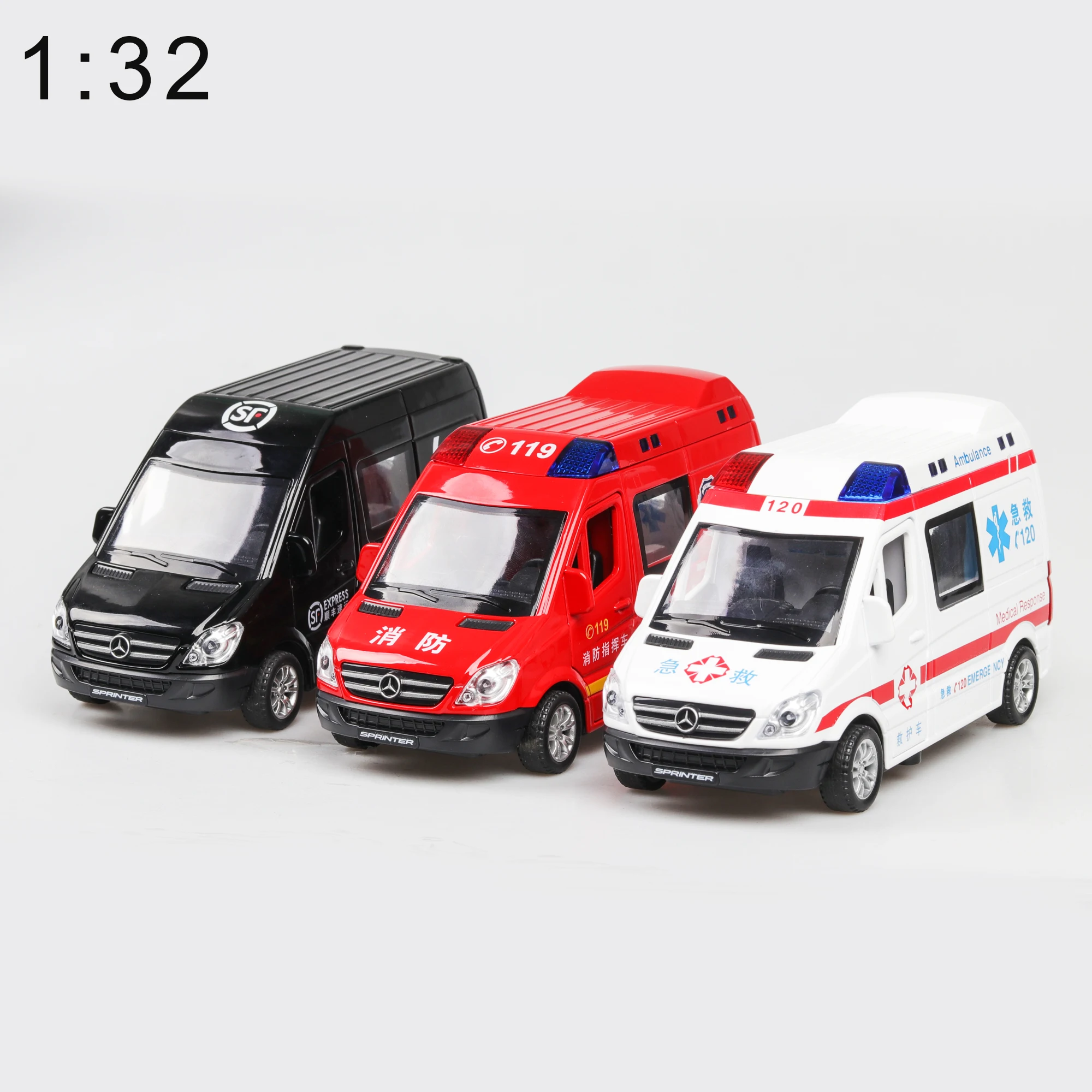 Kopen 132 Ziekenhuis Redding Ambulance Politie Diecast Metaal Model Auto Met Pull Back Geluid Licht Voor Kinderen Speelgoed Geschenken Gratis Verzending