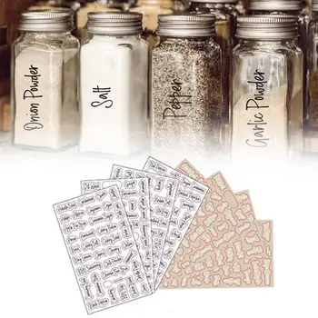 

8 Sheets Labels Transparent Waterproof Pantry Stickers For Pantry Food kitchen Jar Labels Stickers supplies Spice X5H3