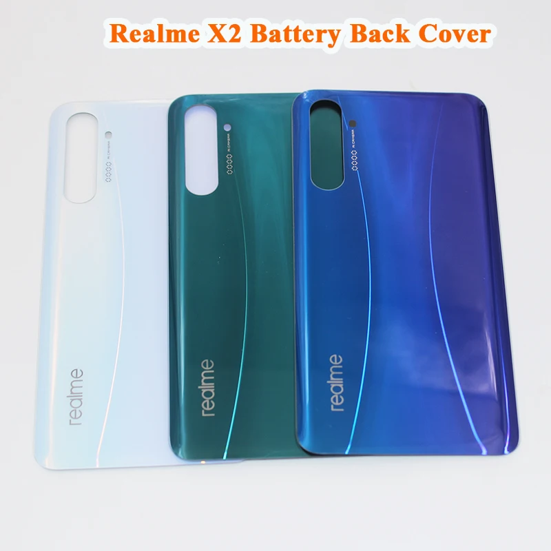 Задняя крышка батареи 3D стекло Дверь Корпус Запасные части для Realme X2 XT RMX1991 с