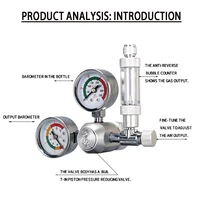 ZRDR DIY Aquarium CO2 Regulator Non-return Bubble Counter Independent Solenoid Valve Kit Fish Tank CO2 Pressure Reducing Valve 2