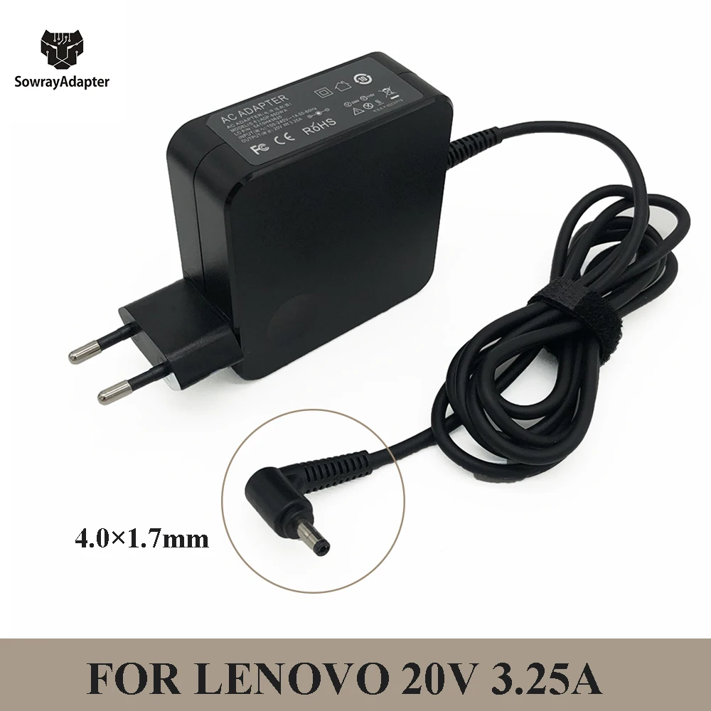 20V 3.25A 65 Вт 4 0*1 7 мм для ноутбука Lenovo зарядное устройство адаптер IdeaPad 310 110 100s 100 15 B50 10