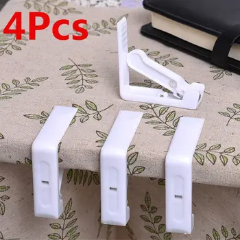 

4pcs White Tablecloth Clips Desk Skirt Cover Birthday Party Wedding Tablecloth Clamp Holder Home Decoration