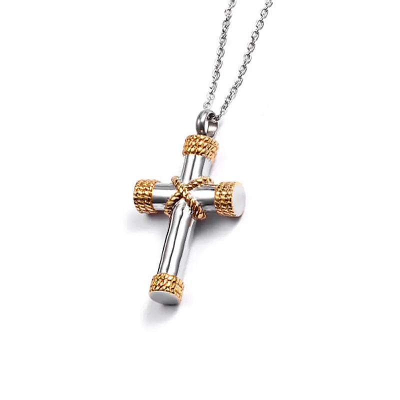 ZFVB крыло крест ожерелье для праха Keepsake ювелирные изделия из нержавеющей стали