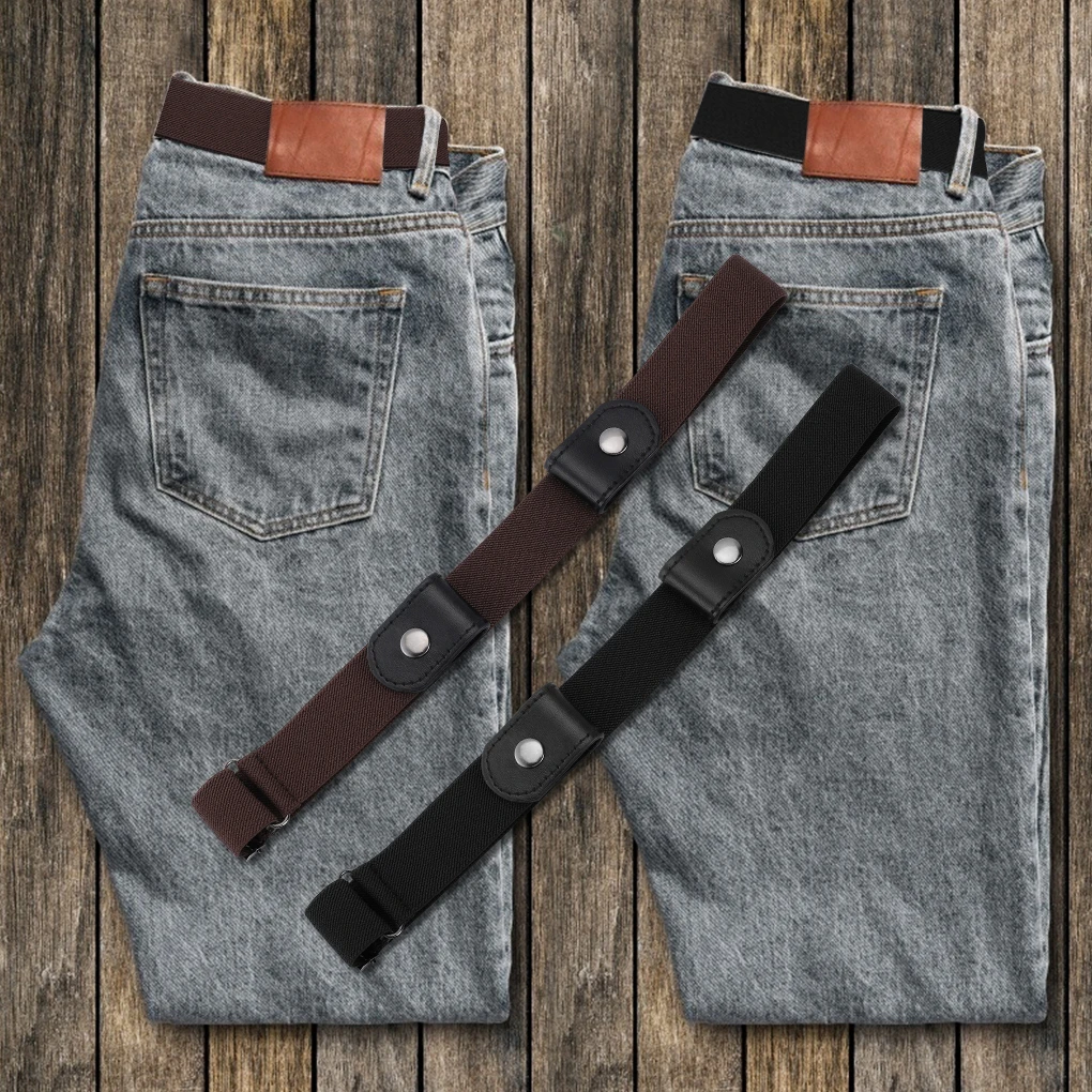 Fashion women's punk style buckle-free belt ladies jeans dress belt slim sports elastic no buckle belt tiger belt