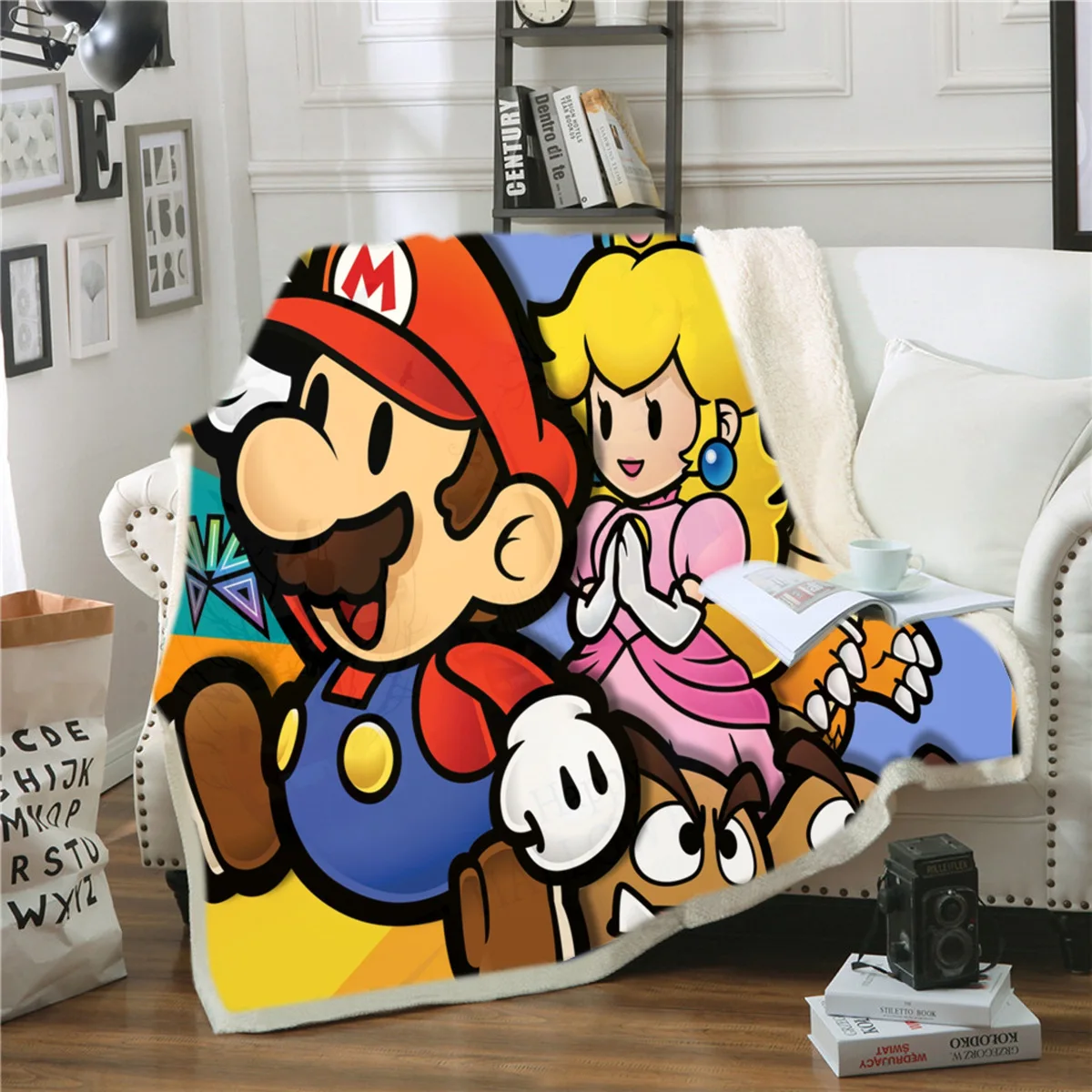 Hoodie Blanket Plush Throw Blanket 3D Super Mario Printed Sherpa Fleece Microfiber Throw Blanket Gift Drop Shipping