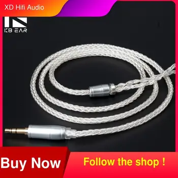 

KB EAR 8 Core Upgraded Silver Cable 2pin/MMCX/QDC With 2.5/3.5/4.4 Earphone Cable For A10 C10 ZS10 ZST IM2 X6
