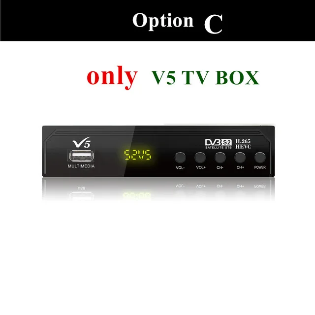 only box HDTV V5 Цифровой H.265 DVB S2 спутниковый приемник с поддержкой IPTV IKS Cccam приемник Full HD 1080P Dolby AC3 EPG USB wifi приемник - Цвет: only box