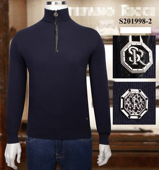 

Billionaire Sweater Cowhide winter thick men's 2020 new Business fashion turtleneck Solid color elasticity Europe big M-4XL