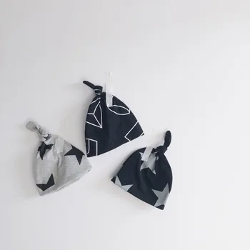 

Infant Baby Kids Soft Knitted Cotton Hat Newborn Photography Props Boy Girl Toddler Winter Warm Hat Caps Stars Printed Hat 0-3Y