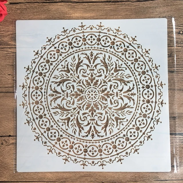 30 * 30cm size diy craft mandala mold for painting stencils stamped photo album embossed paper card on wood, fabric, wall 2