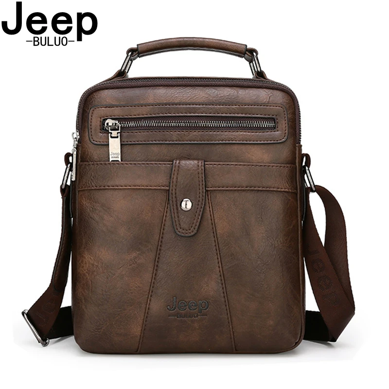 Jeep buluo Мужская кожаная сумка для iPad 9.7&quot jeep оранжевая классическая на плечевом