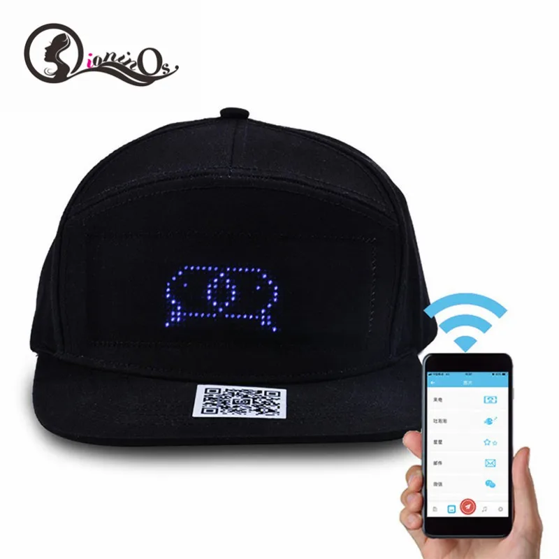 Красный/черный Bluetooth мобильное приложение управление светодиодные фонари Bluetooth хип-хоп шляпа для вечерние для верховой езды для мужчин и женщин реклама шляпа