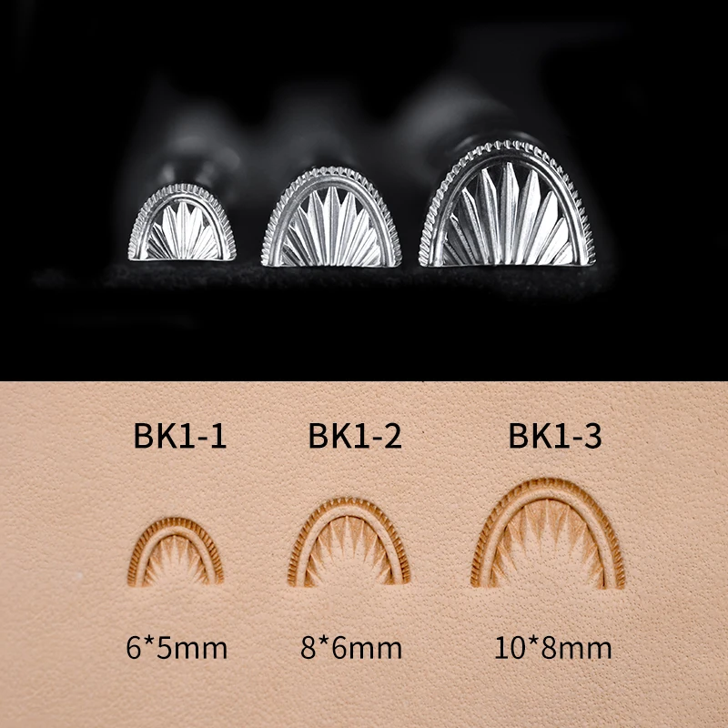 SOZO BK1 Lather Carving Tool Geometrics Crescent Shell DIY Handmade Stamping-Print Embossing Stamps 304 Stainless Steel