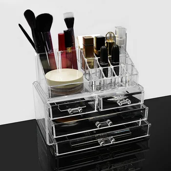 

Makeup Cosmetic Organizer Lipstick Eyeshadow Brushes in One Place Storage Drawers --M25