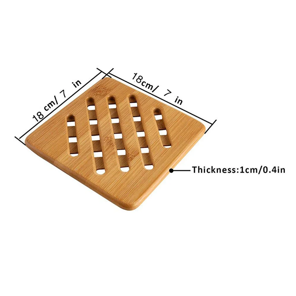 ABFP бамбуковые тривецы, набор из 4 предметов для горячих кастрюль/горячие блюда/чайник Нескользящая термостойкая Подставка под стакан держатель коврики