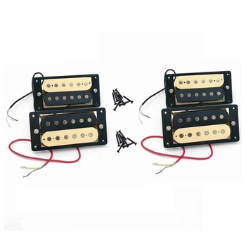 

4Pcs Electric Guitar Pickups 50/52 Zebra Faced Humbucker Double Coil Electric Guitar Pickups