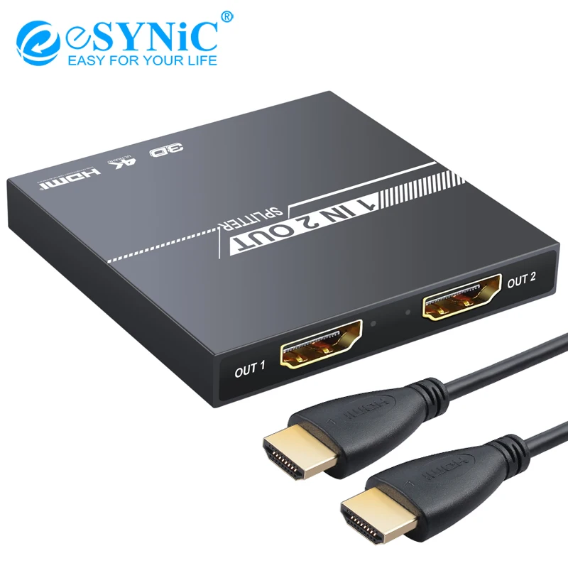 ESYNiC 4 K 2K hdmi-разделитель усилитель 1 Вход 2 Выход HDMI распределитель сигналов для HDTV
