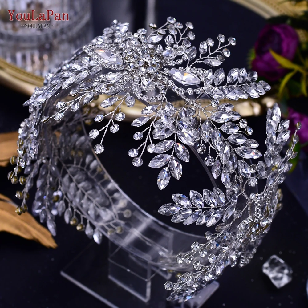 YouLaPan HP409 Wedding Woman Tiara Headdresses for Bridal Headband Wedding Hair Accessories Luxury Rhinestone Bride Headwear