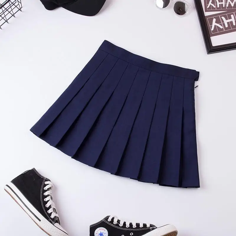 Осенняя и зимняя форма для старшей школы юбка для девочек Harajuku японский консервативный стиль плюс размер черная плиссированная юбка с высокой талией XXL - Цвет: H