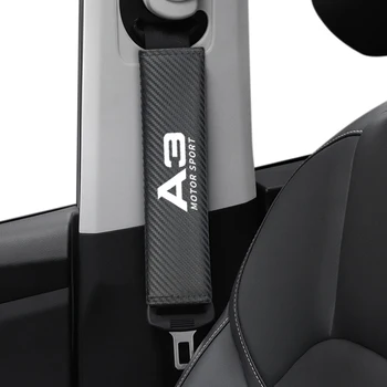 

2pcs/set Carbon fiber Seat belt Shoulder Pads covers emblems for Audi A3 A4 Q3 Q5 Q7 S8 TT Car-styling