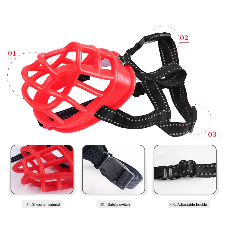 Dog Stop Barking Muzzle with Reflective Strip