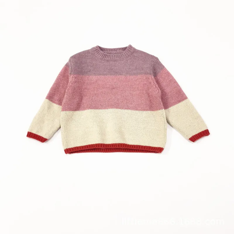new style girls patchwork knitted sweater autumn fashion cotton soft kids sweaters 1-6t