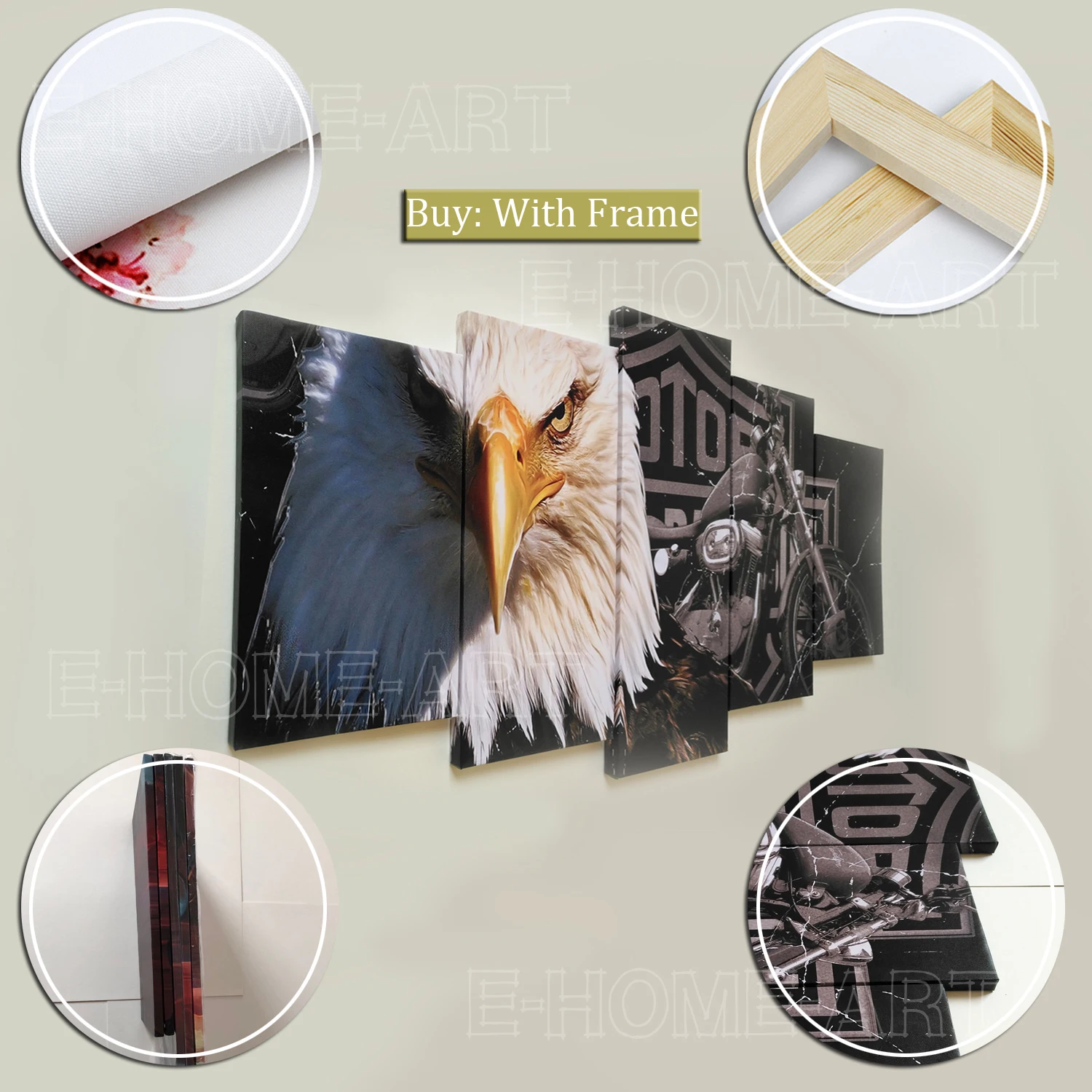 5 Pieces Wall Art Canvas Painting Islamic Calligraphy Religion Poster Modern Living Room Bedroom Frame Pictures Home Decoration - Image 5