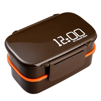 

Bento Box Japanese Style Lunch Box Double-deck Microwave Leakproof Food Container with Spoons or Chopsticks for Kids and Adult