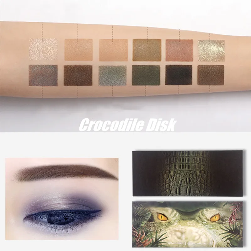 Eyeshadow Tray Twelve-Color Explorer Piglet Tiger Ice Wolf Crocodile Animal Eye Shadow Disk