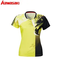 Kawasaki Женская одежда для бадминтона рубашки с v-образным вырезом дышащая теннисная футболка для женщин ST-S2104 ST-S2131