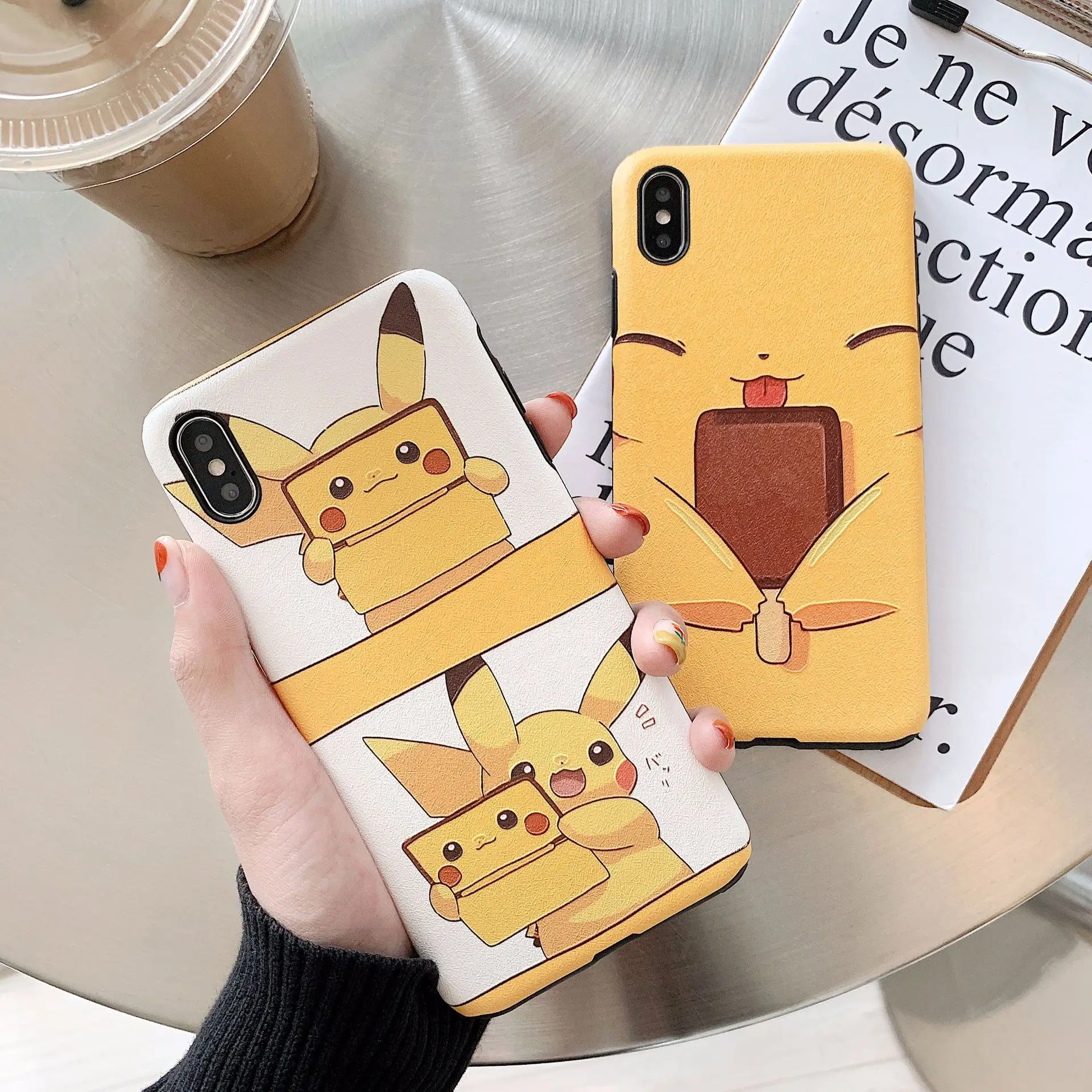 

Anime Pokemons Go pikachu embossing cute Phone case for coque iPhone 7 6 6s 8 7 Plus X XR XS Max case for iPhone 8 case silicone