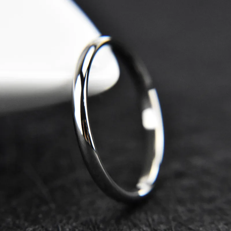 trendy simple rings 2mm Stainless Steel Thin Ring Rose Gold Black For Women Men Minimalist Ring Jewelry Party Simple Fashion Gift Size 3 To 10 trendy rings for women