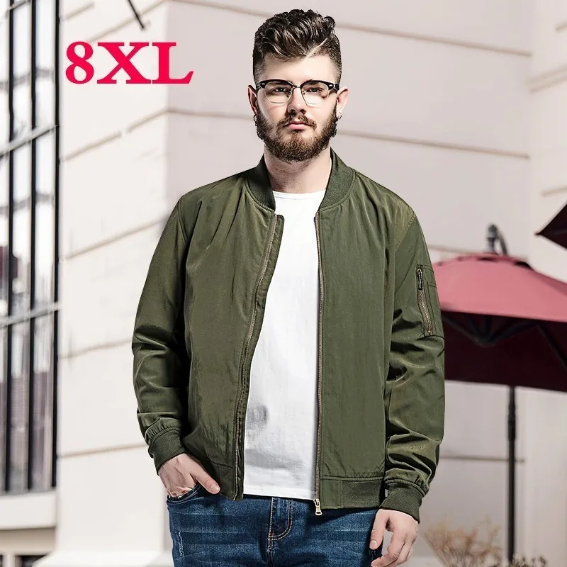 2020 new large plus size 8XL 7XL 6XL Spring Autumn Men Jackets Solid Fashion brand Coats Male Casual Slim Jacket Outerdoor | Мужская