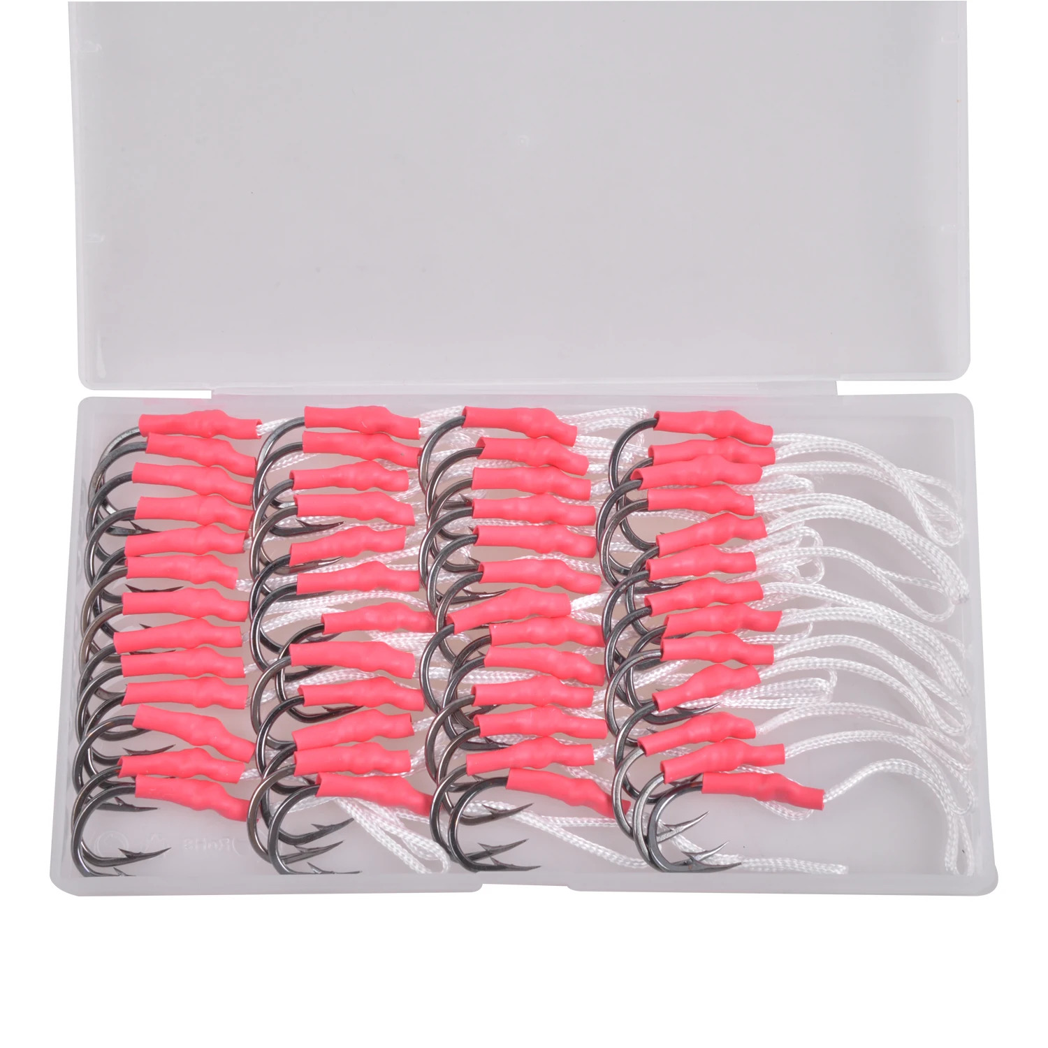 50pcs 10827 Stainless Steel Assist Hooks With ABS Box Jig Assist Fish Hooks  Jigging Bait With PE Line Split Ring For Sea Fishing - AliExpress