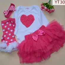 Детские Подарки для девочек на день рождения, комбинезоны с длинными рукавами для малышей, розовая юбка-пачка, гетры, повязка на голову с бантом, комплект одежды из 4 предметов, вечерние наряды