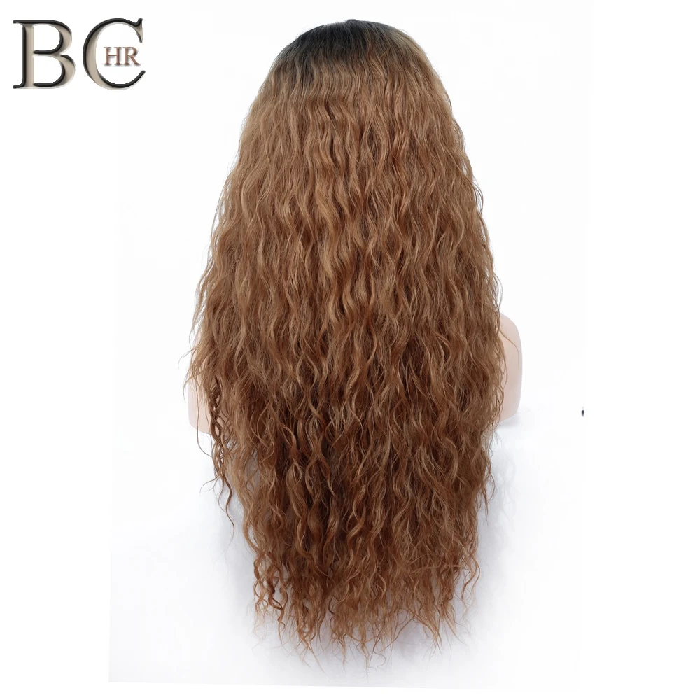 BCHR Ombre 13*4 парик с кружевом спереди кудрявый блонд синтетические парики для женщин Термостойкое волокно