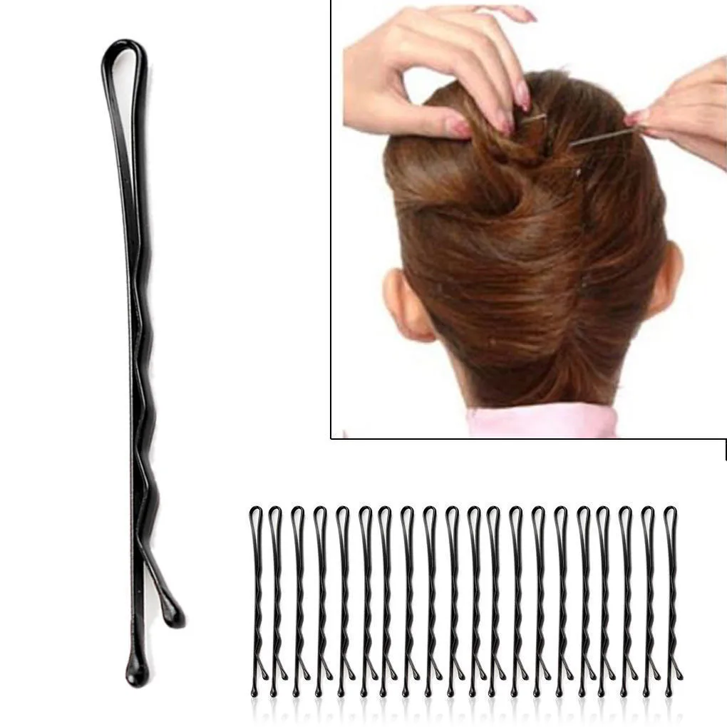 60 шт. 1 комплект заколки для вьющихся волос заколки для волос для женщин девочек аксессуары для укладки салонов невидимые заколки для волос Corda de cabelo F7.29 - Цвет: Black