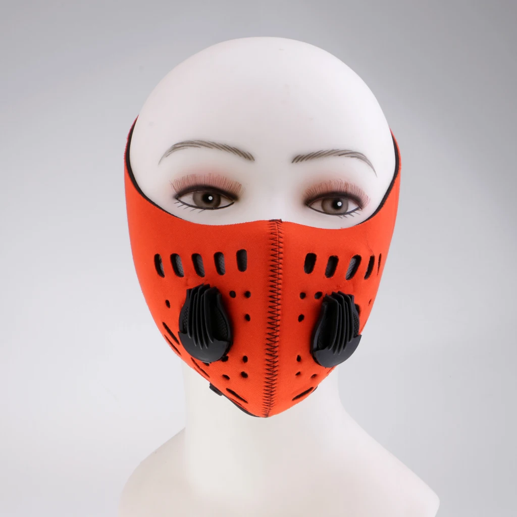 Workout Face Mask Cycling Dust Windproof Activated Carbon Mouth Muffle with Valve Filter Both for Women& Men